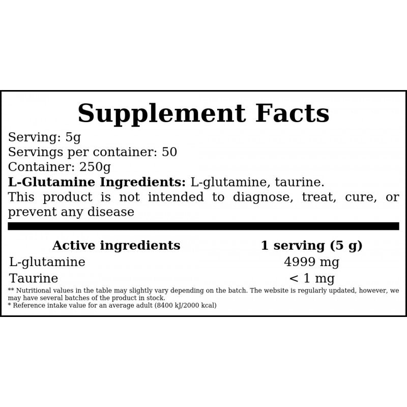 L- Glutamine - 250g x12