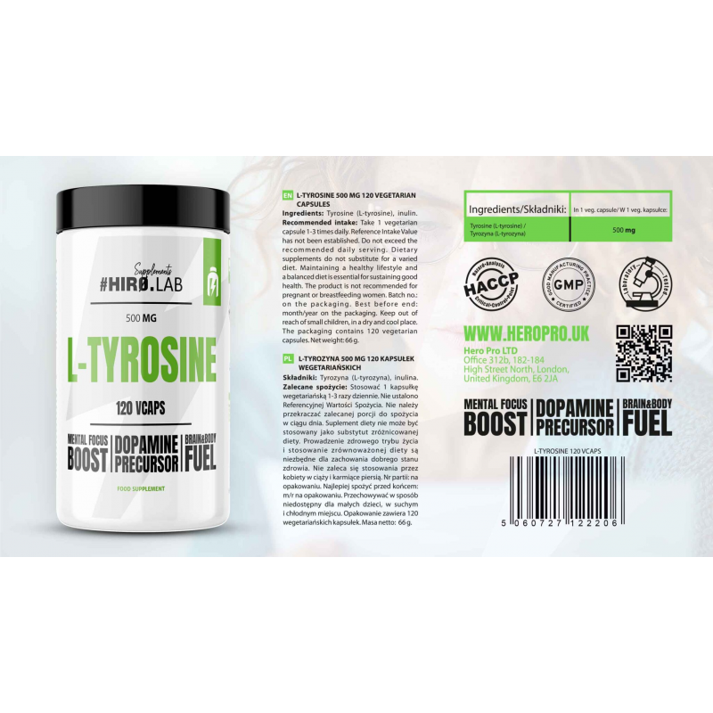 L-Tyrosine 500mg - 120vcaps x24