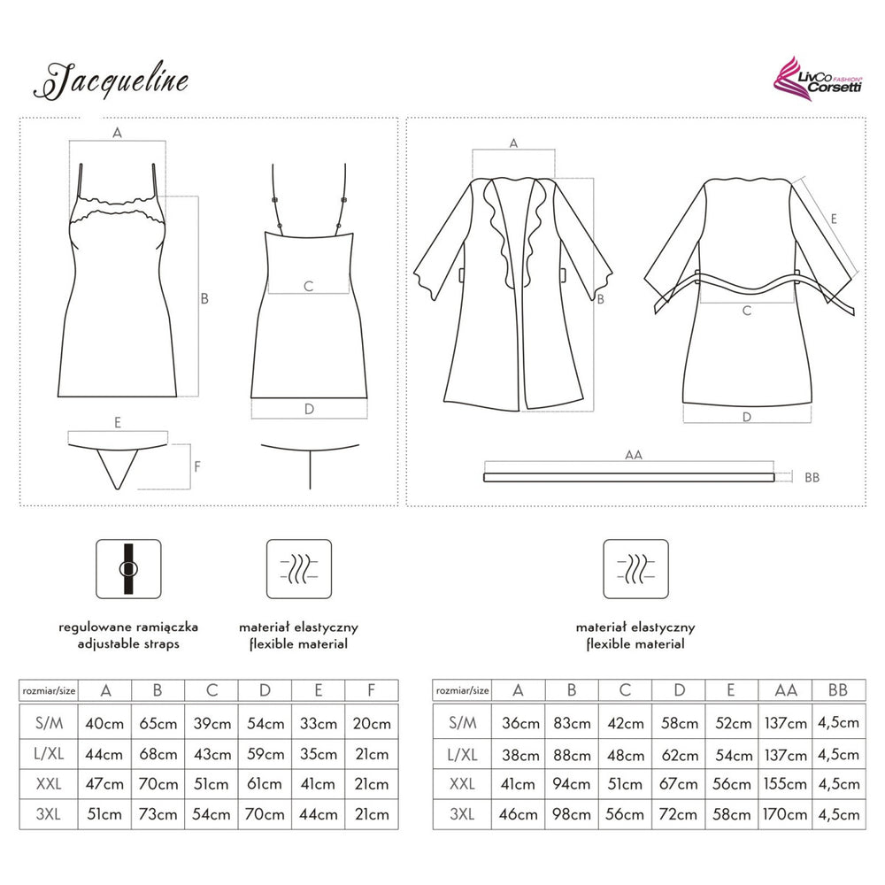 LC Jacqueline chemise/peignoir black