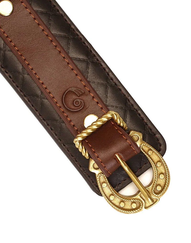 5: Liebe Seele - Fußfesseln aus Leder - Schwarz, Braun & Gold