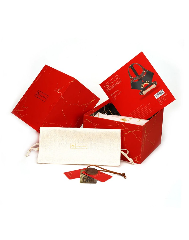 2: Liebe Seele - Leder Blinders mit Knebel - Schwarz, Braun & Gold