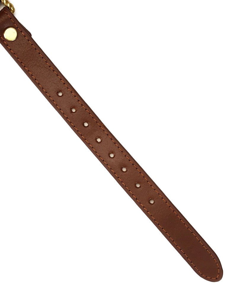 6: Liebe Seele - Augenbinde aus Leder - Schwarz, Braun & Gold