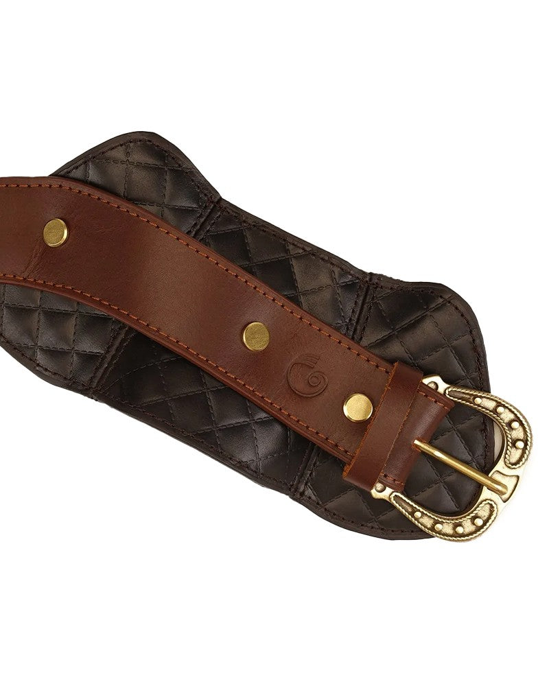 3: Liebe Seele - Haltungshalsband aus Leder mit Leine - Schwarz, Braun & Gold