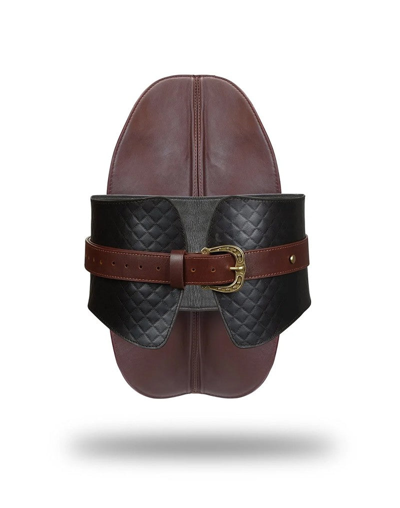 3: Liebe Seele - Ledersattel - Schwarz, Braun & Gold