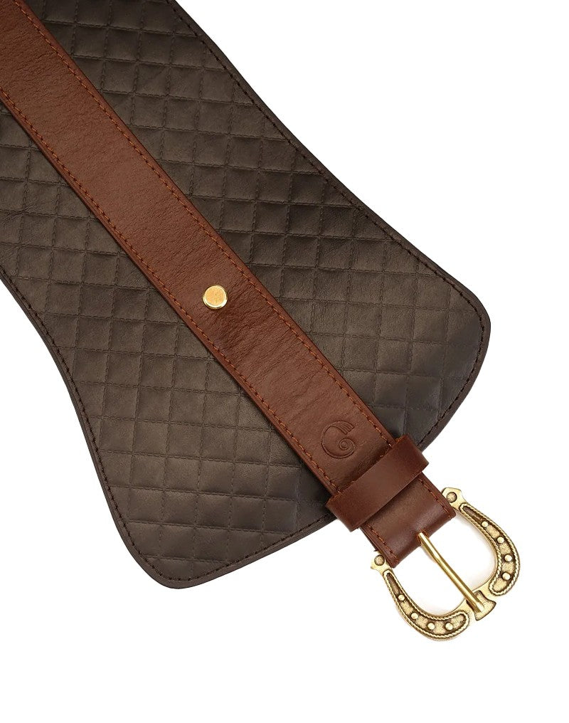Liebe Seele - Ledersattel - Schwarz, Braun & Gold