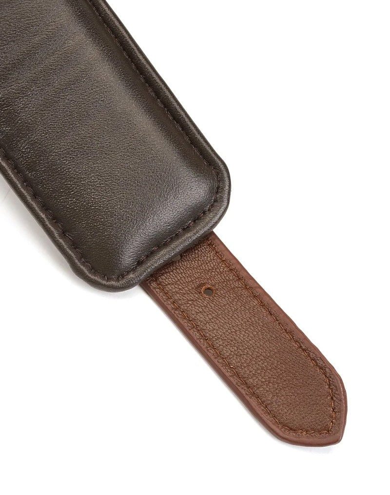 4: Liebe Seele - Oberschenkelmanschetten aus Leder - Schwarz, Braun & Gold