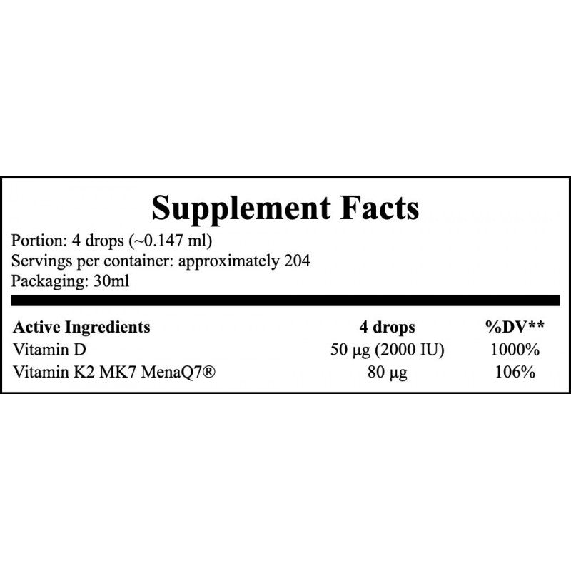 Liquid D-3 & MK-7 - 30ml - Vitamin D3 K2 MK7