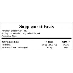 Liquid D-3 & MK-7 - 30ml - Vitamin D3 K2 MK7