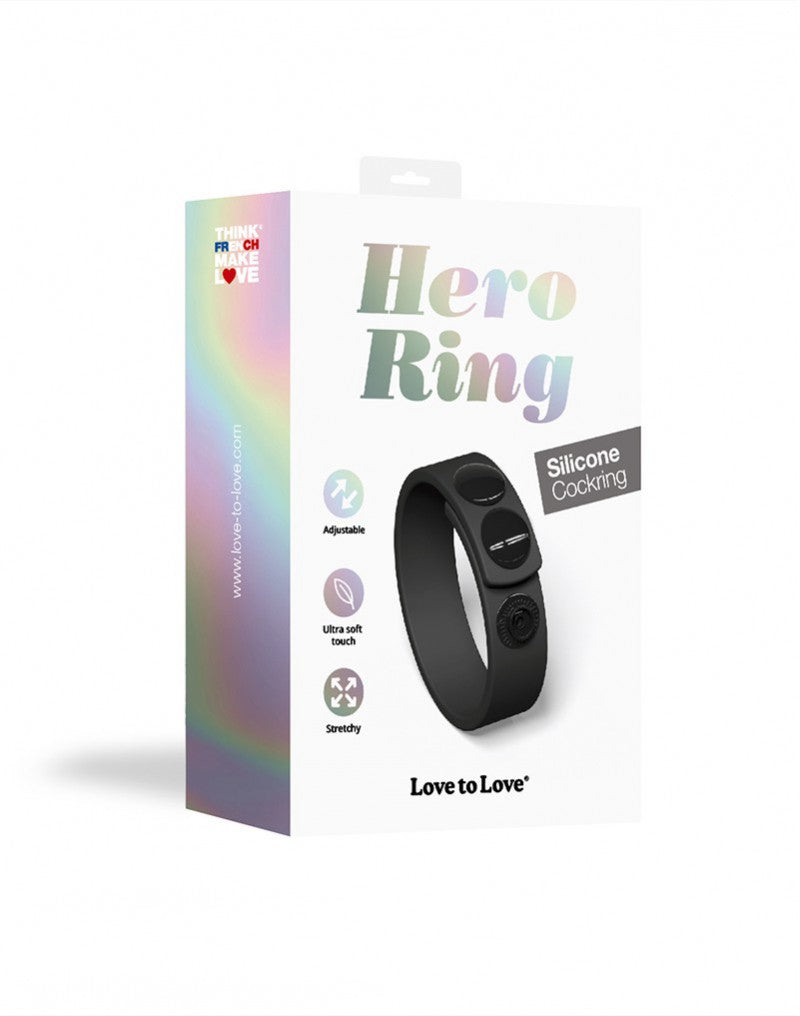 2: Love to Love - Hero Ring - Verstellbarer Cockring - Schwarz