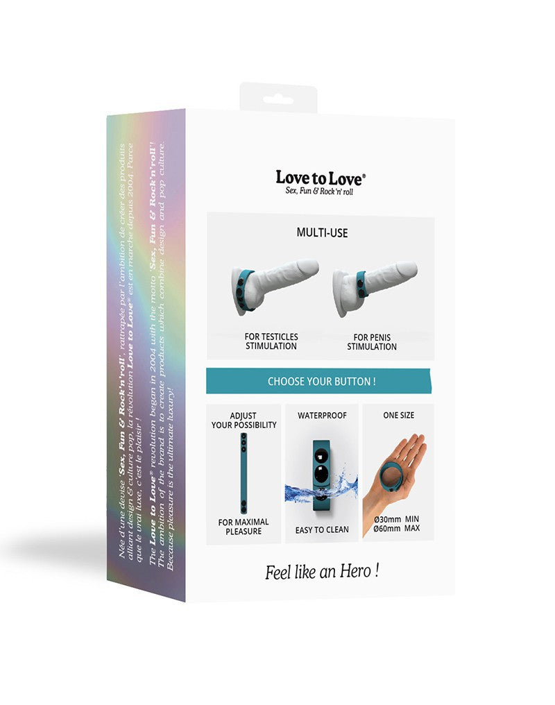 Love to Love - Hero Ring - Verstellbarer Cock Ring - Blau