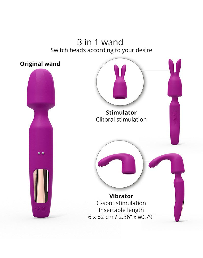 3: Love to Love - R-Evolution - Zauberstab-Vibrator mit 2 Aufsätzen - Rosa