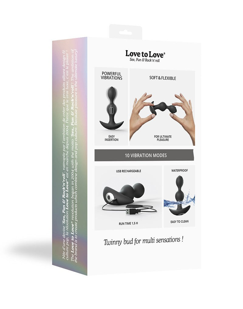 6: Love to Love - Twinny Bud - Vibrierender Analplug - Schwarz