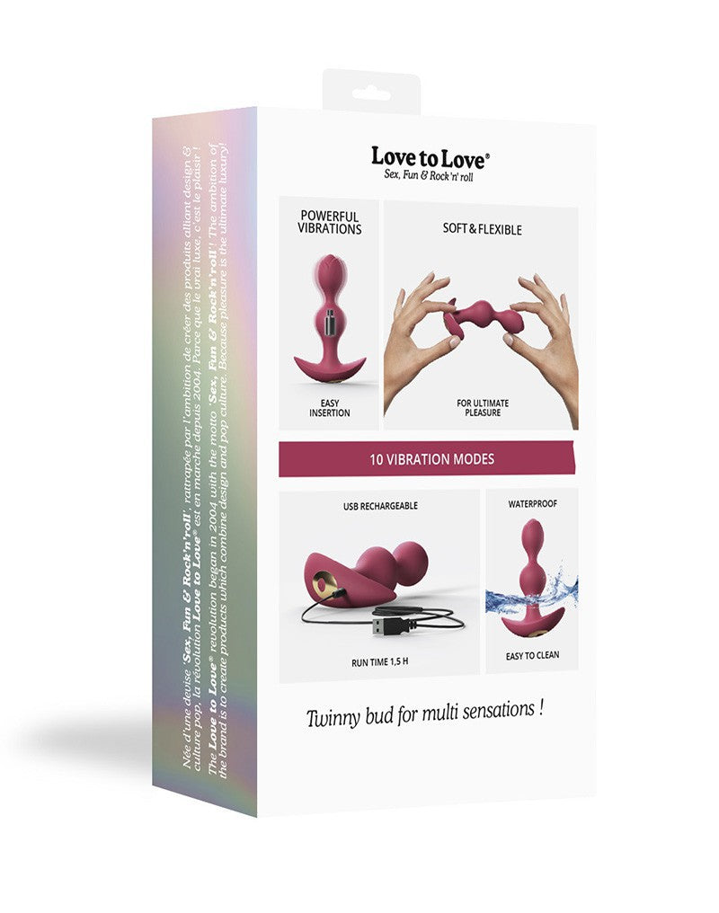6: Love to Love - Twinny Bud - Vibrierender Analplug - Plum