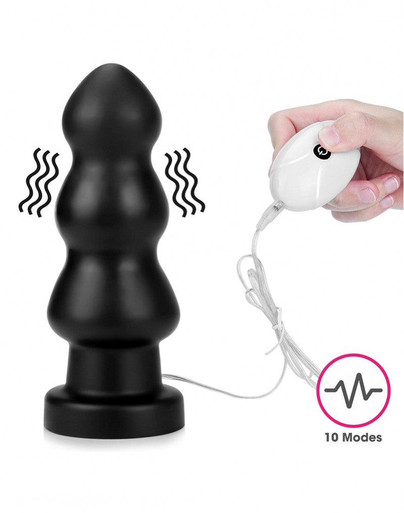 LoveToy - King Size Vibrating Anal Rigger 20 cm - Schwarz