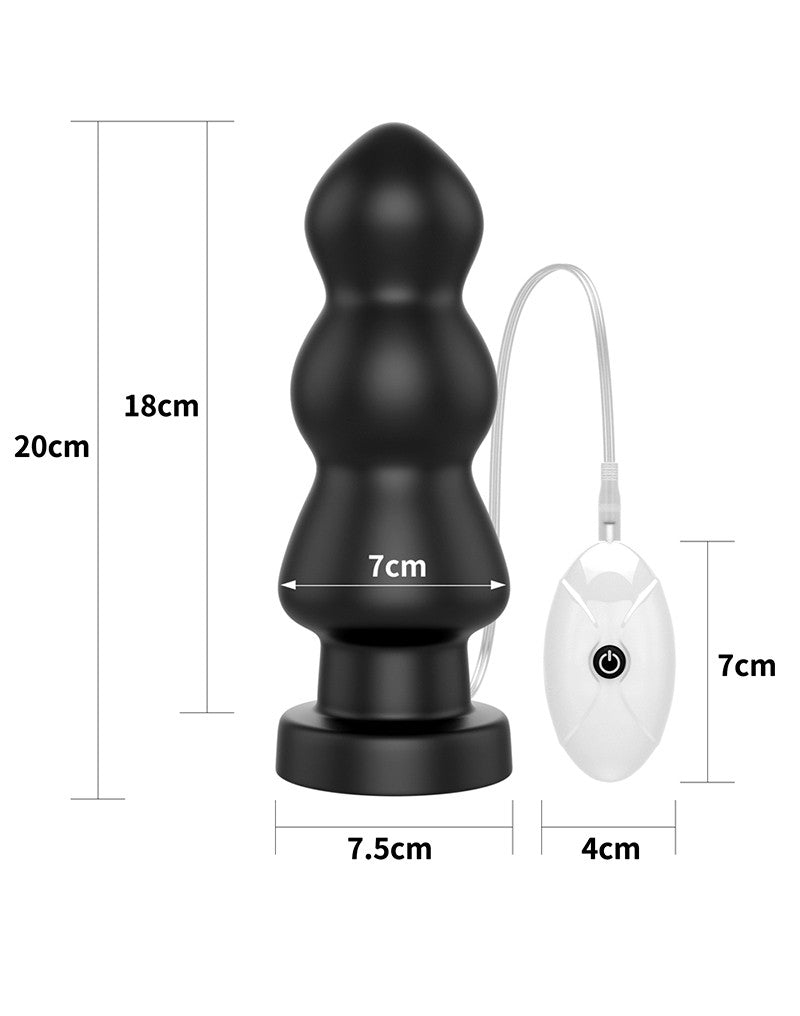 LoveToy - King Size Vibrating Anal Rigger 20 cm - Schwarz