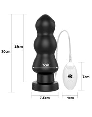 LoveToy - King Size Vibrating Anal Rigger 20 cm - Schwarz