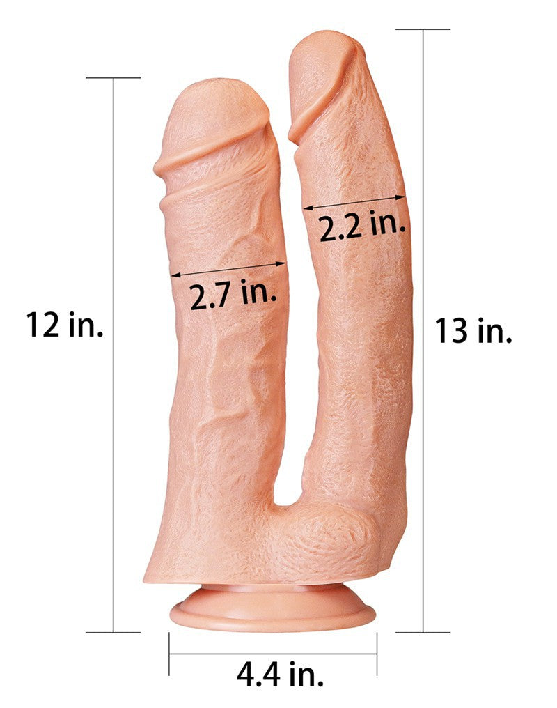 3: LoveToy - Realistic Mega Double Dildo 30 cm - Nude