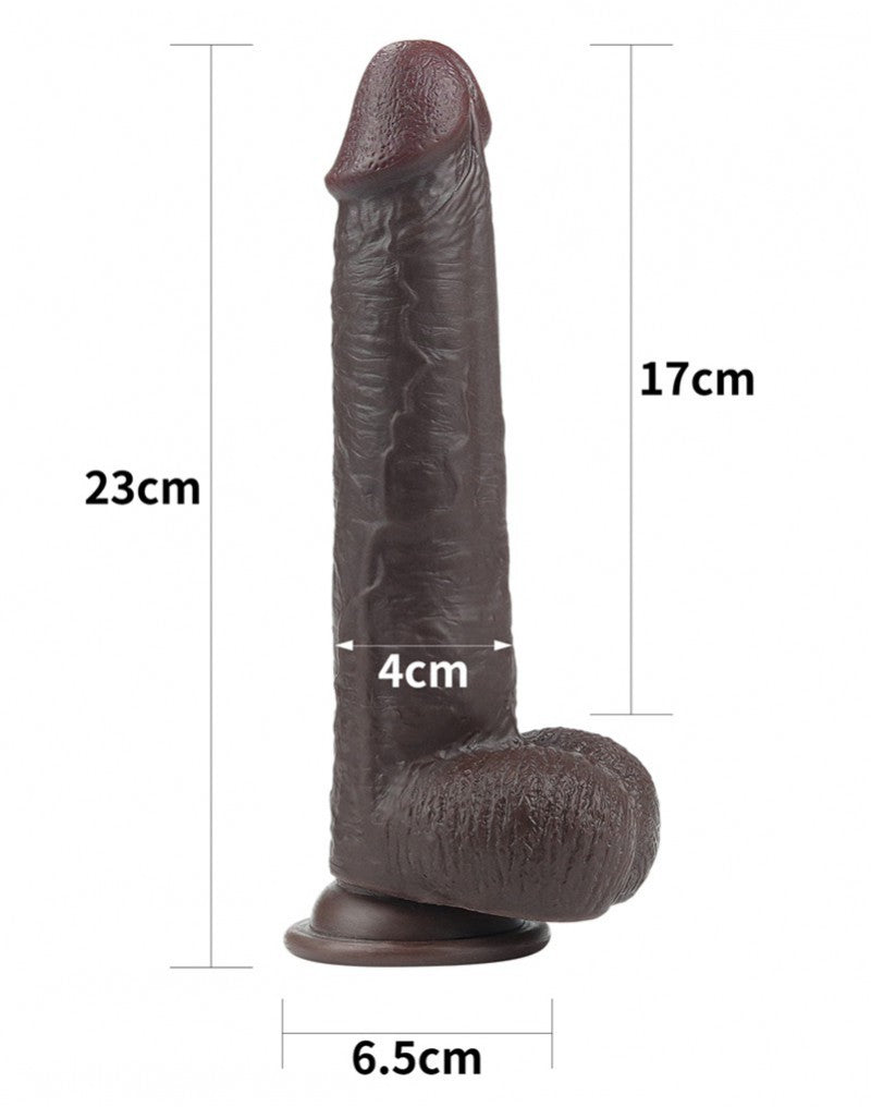 LoveToy - Sliding Skin Dildo 23 cm - Schwarz