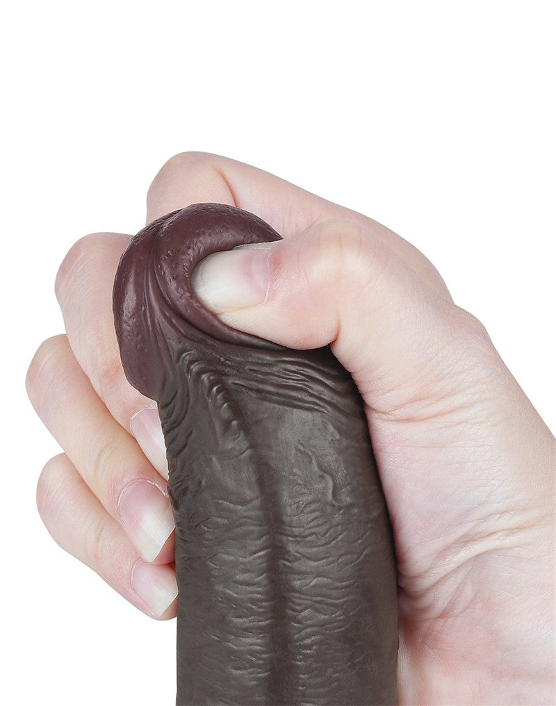 LoveToy - Sliding Skin Dildo 22.8 cm - Schwarz