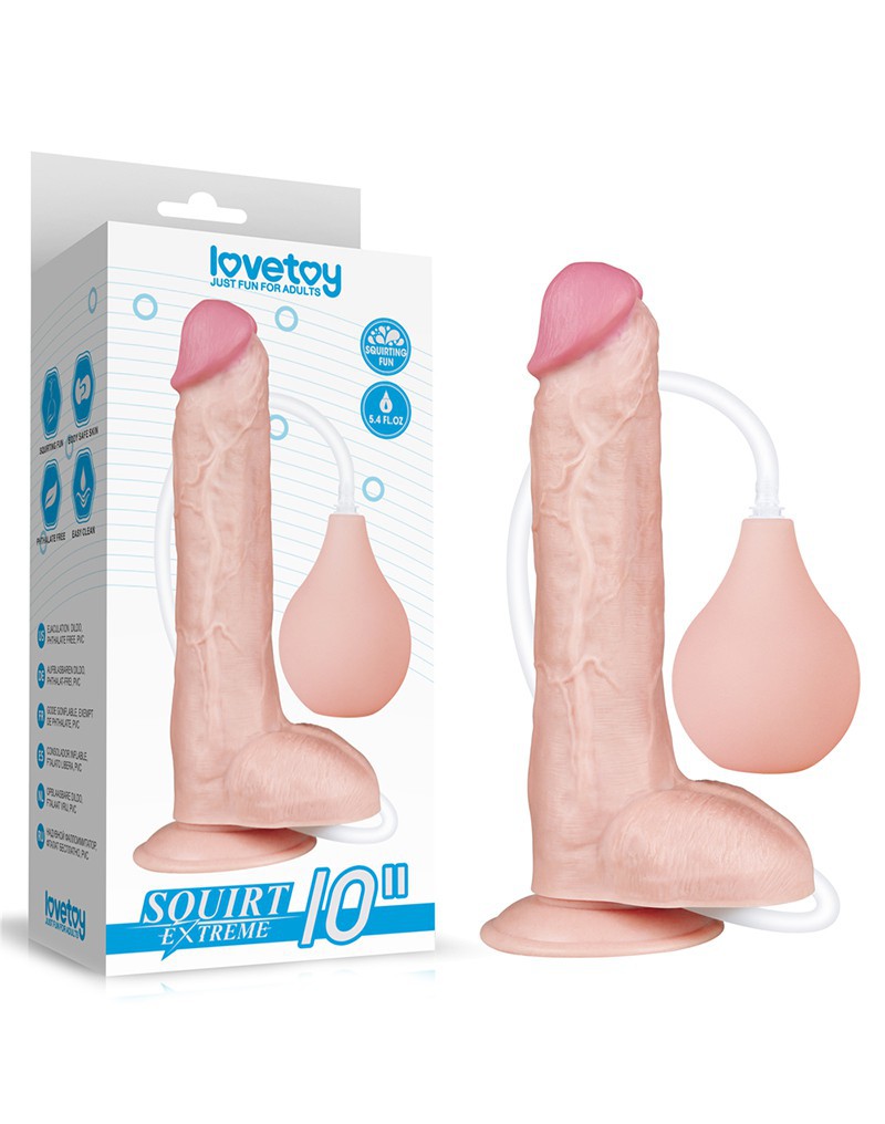 1: LoveToy - Squirt Extreme Dildo 25 cm - Nude