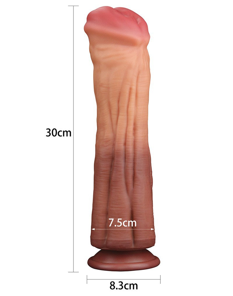 2: LoveToy - Dildo mit Adern 30 cm - Nude/Braun
