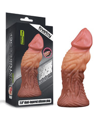 LoveToy - Dildo met Adern 18 cm - Nude/Braun