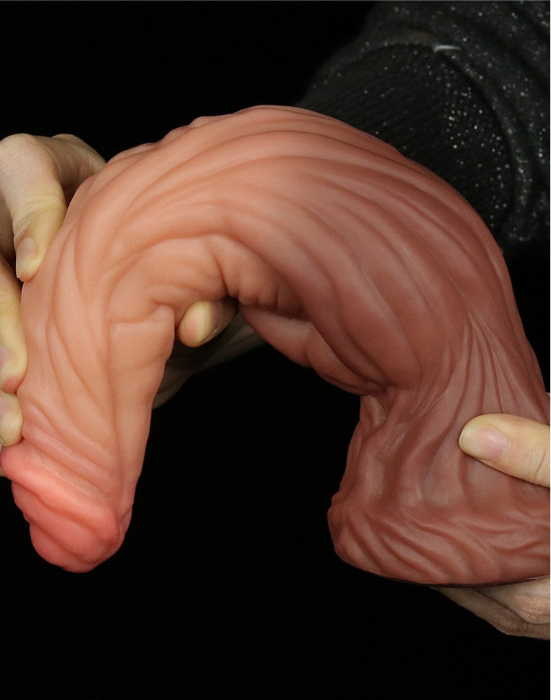 LoveToy - Dildo mit Adern 24.5 cm - Nude/Braun