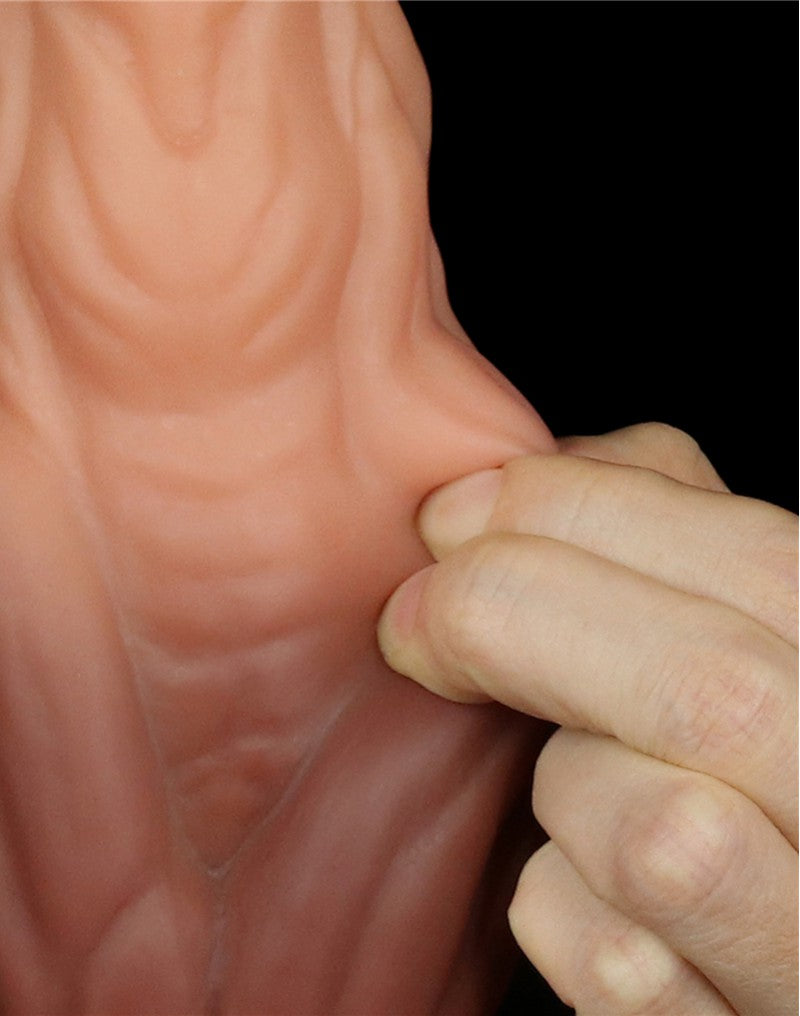 6: LoveToy - Dildo mit Adern 24.5 cm - Nude/Braun