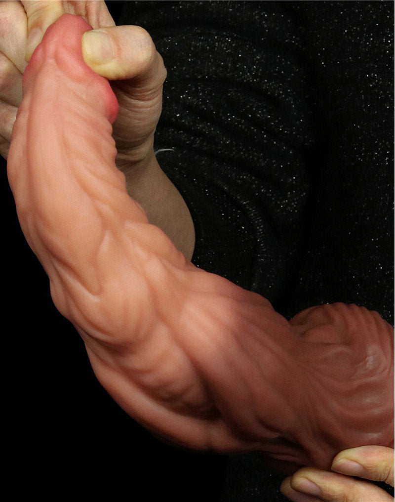 8: LoveToy - Dildo mit Adern 24.5 cm - Nude/Braun
