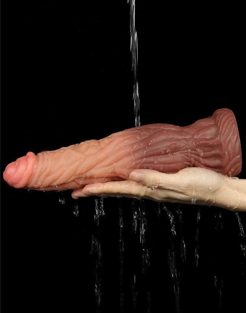 LoveToy - Dildo mit Adern 24.5 cm - Nude/Braun