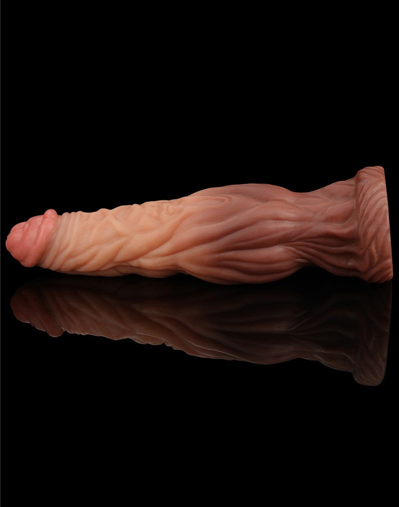 10: LoveToy - Dildo mit Adern 24.5 cm - Nude/Braun