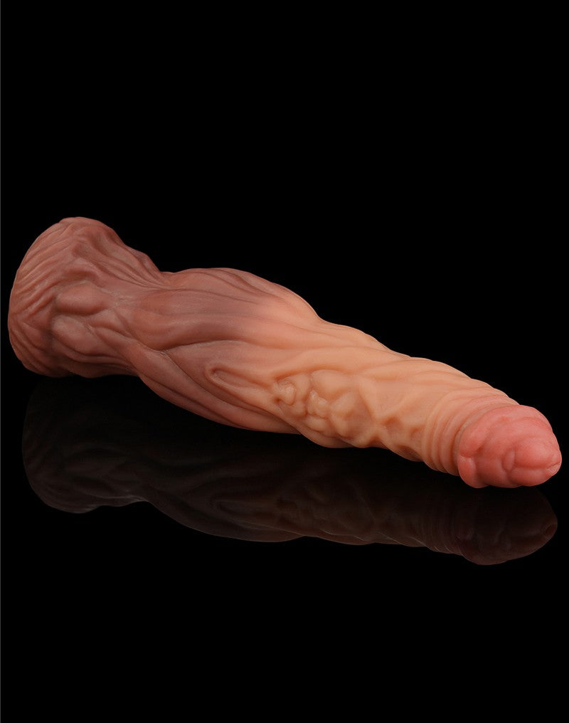 12: LoveToy - Dildo mit Adern 24.5 cm - Nude/Braun