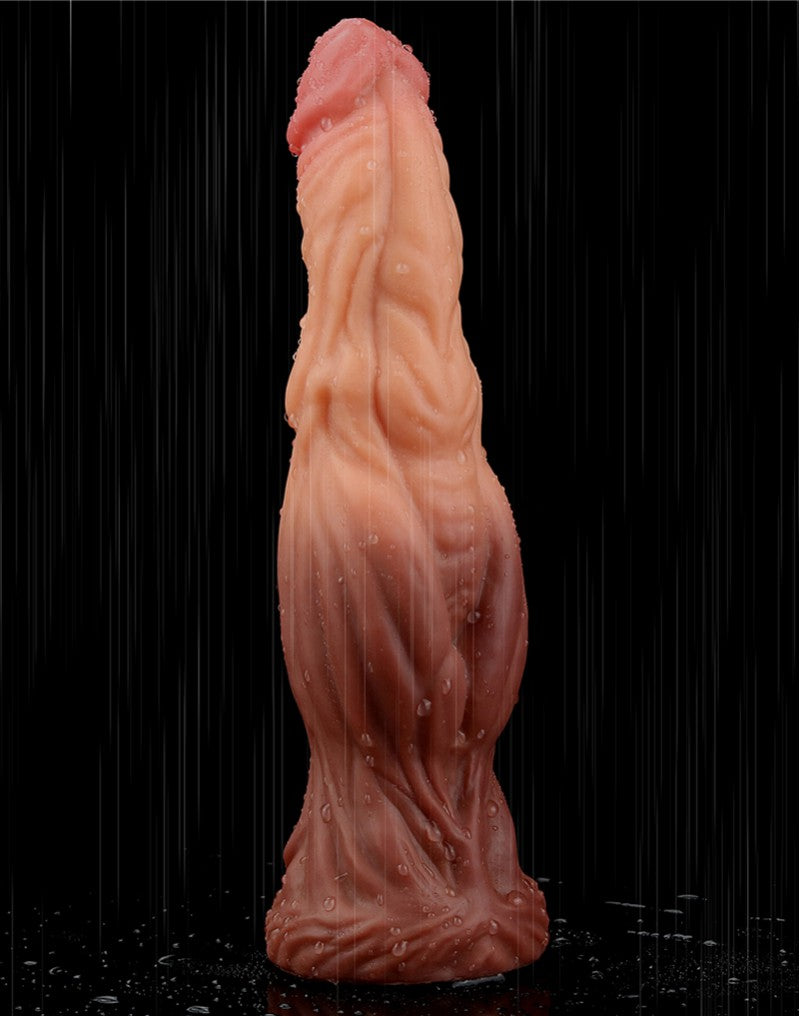 14: LoveToy - Dildo mit Adern 24.5 cm - Nude/Braun