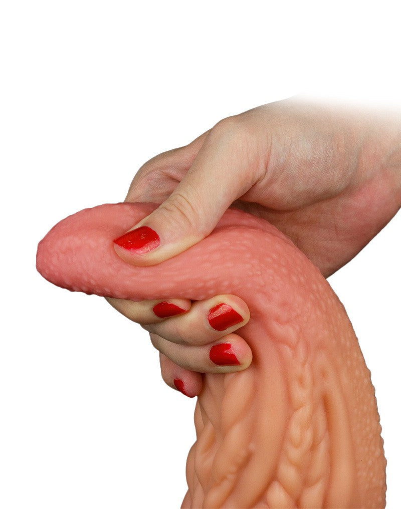 5: LoveToy - Dildo mit Zunge 25.4 cm - Nude/Braun
