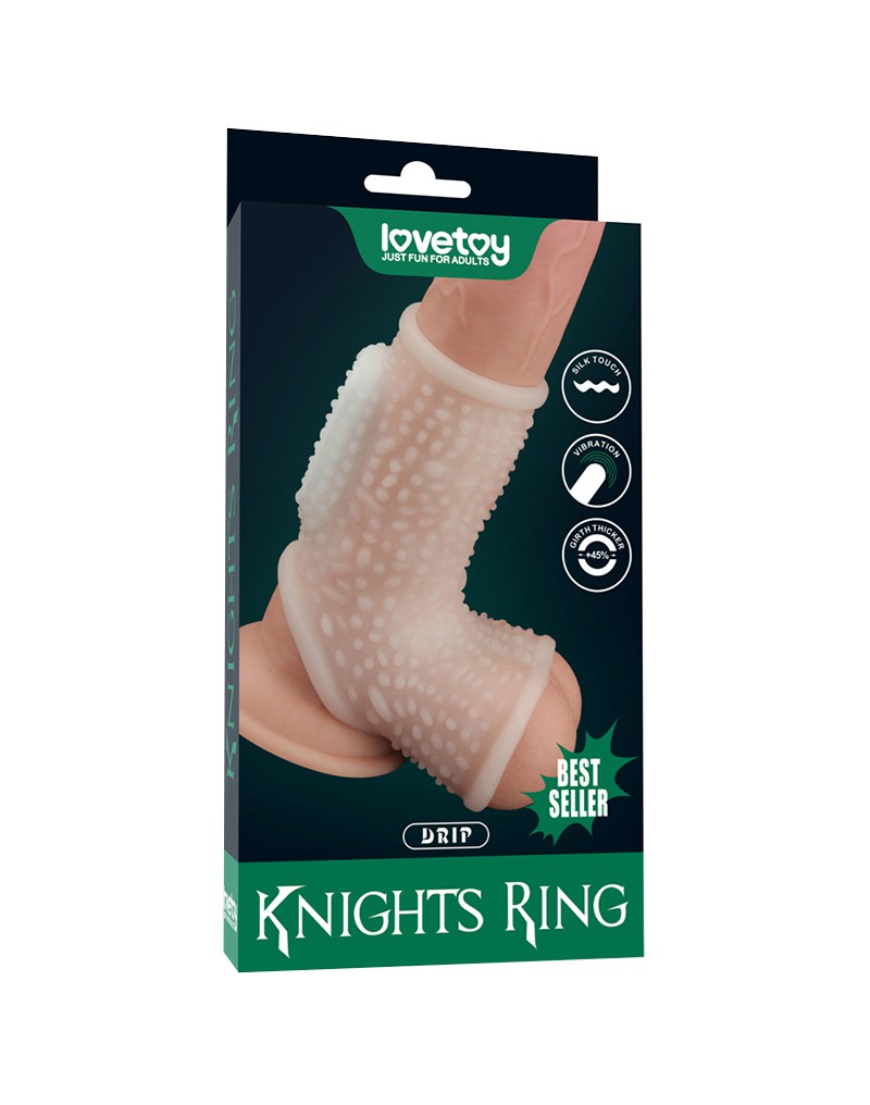 LoveToy - Drip Knights Ring - Vibrierende Penishülle - Weiß