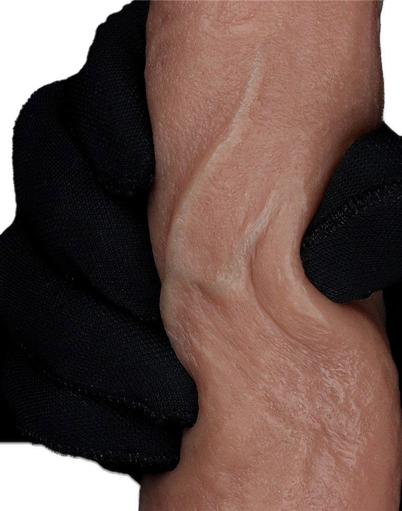 12: LoveToy - Zweischichtiger Silikon-Dildo 18,5 cm (Ø 3,7 cm) - Braun