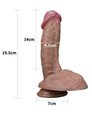 LoveToy - Dual Layered Silikondildo 19.5 cm (Ø 4.5 cm) - Braun