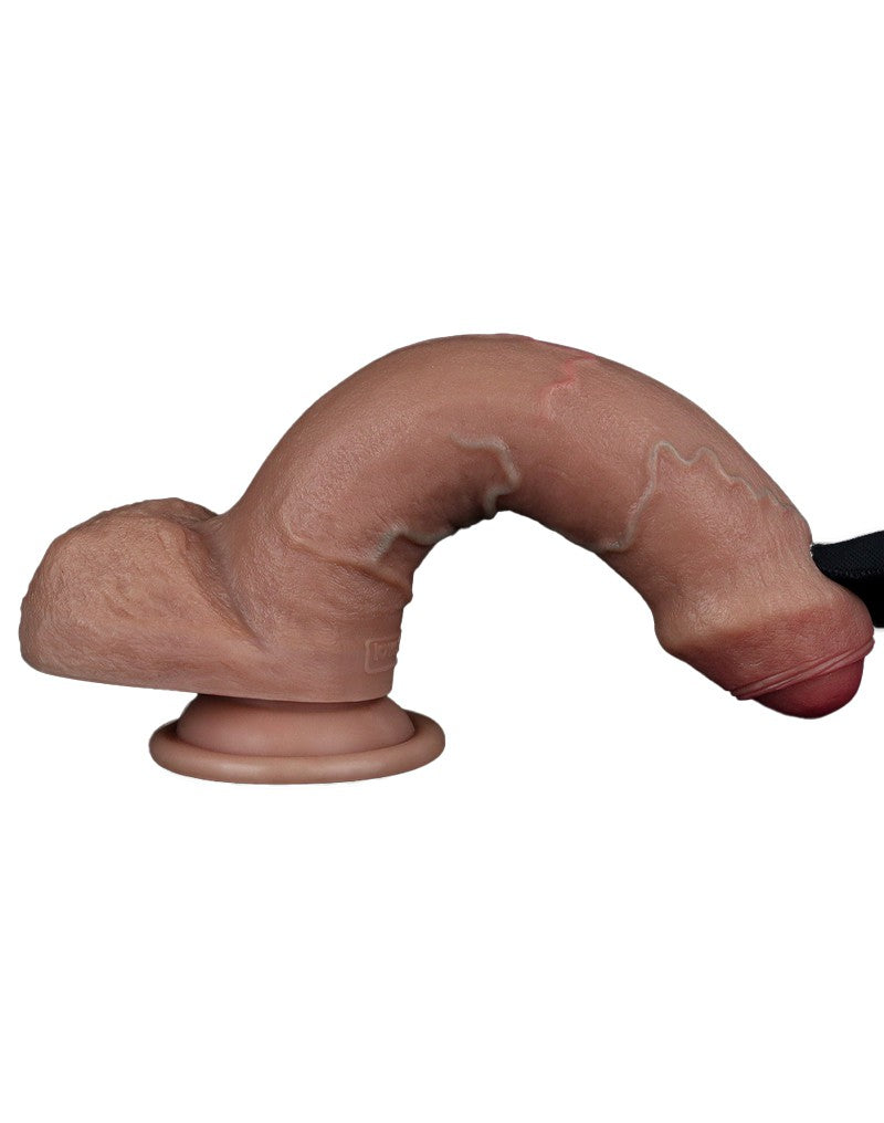 LoveToy - Zweischichtiger Silikon-Dildo 20,5 cm (Ø 4 cm) - Braun