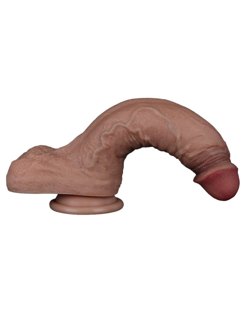 15: LoveToy - Zweischichtiger Silikon-Dildo 21,5 cm (Ø 4,2 cm) - Braun