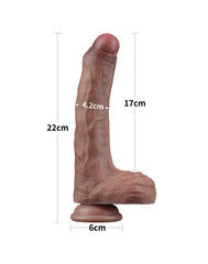 3: LoveToy - Zweischichtiger Silikon-Dildo 22 cm (Ø 4,2 cm) - Braun