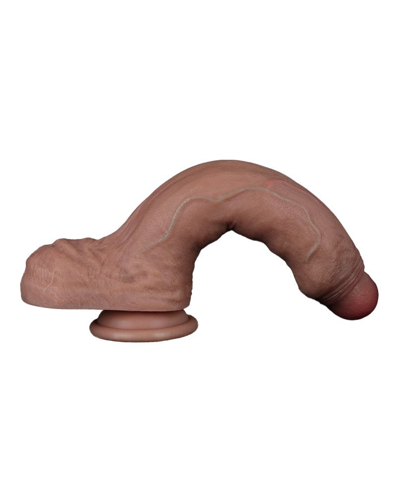5: LoveToy - Zweischichtiger Silikon-Dildo 22 cm (Ø 4,2 cm) - Braun