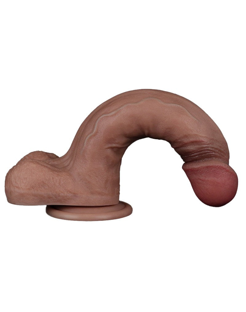 13: LoveToy - Zweischichtiger Silikon-Dildo 22,5 cm (Ø 4,2 cm) - Braun