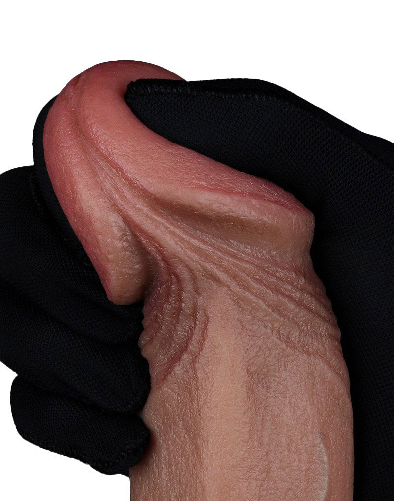 14: LoveToy - Zweischichtiger Silikon-Dildo 22,5 cm (Ø 4,2 cm) - Braun