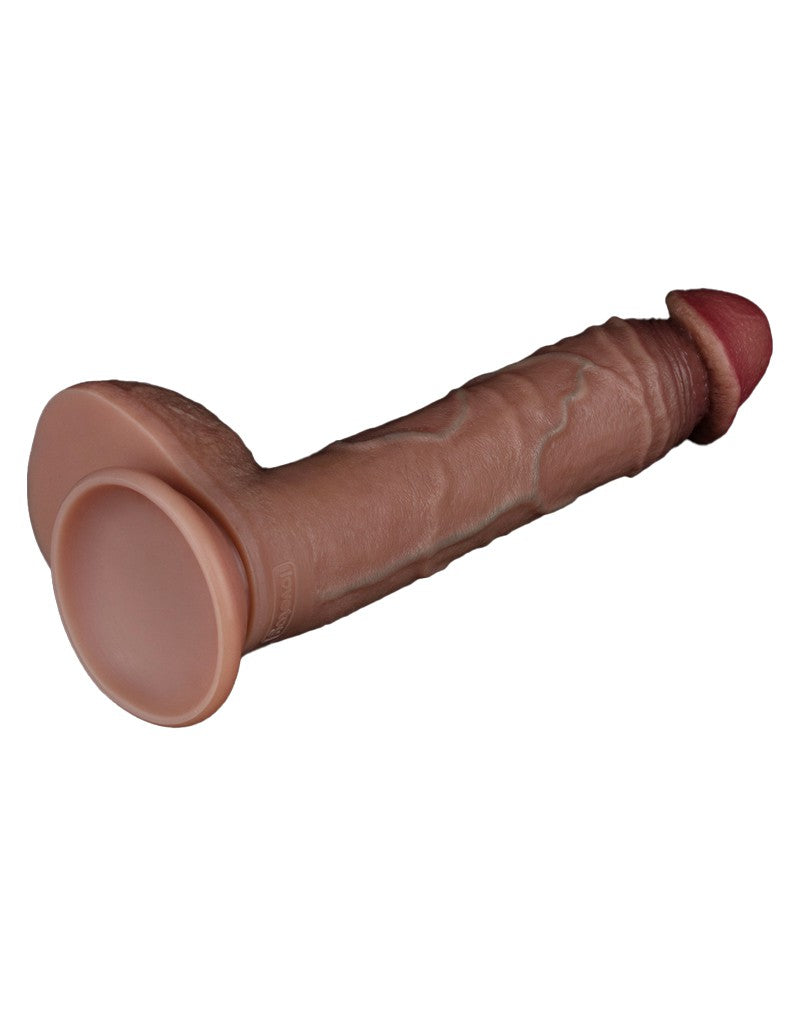 3: LoveToy - Zweischichtiger Silikon-Dildo 23,5 cm (Ø 4,3 cm) - Braun