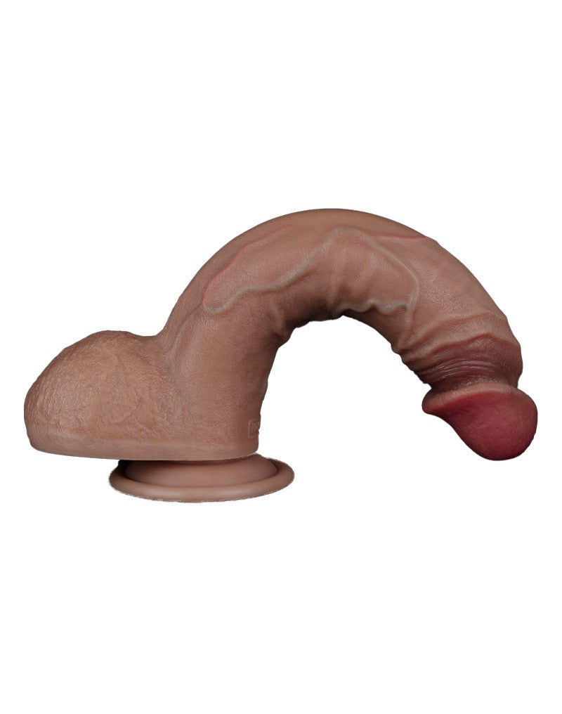 12: LoveToy - Zweischichtiger Silikon-Dildo 23,5 cm (Ø 4,3 cm) - Braun
