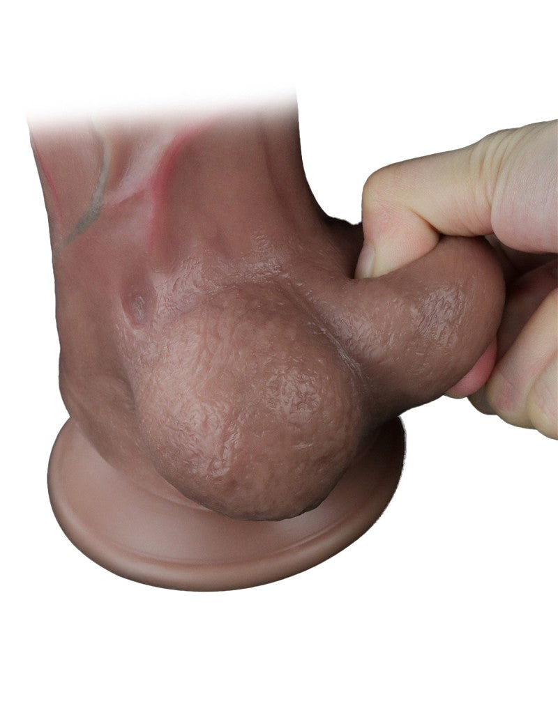 LoveToy - Zweischichtiger Silikon-Dildo 29.5 cm (Ø 5.5 cm) - Braun