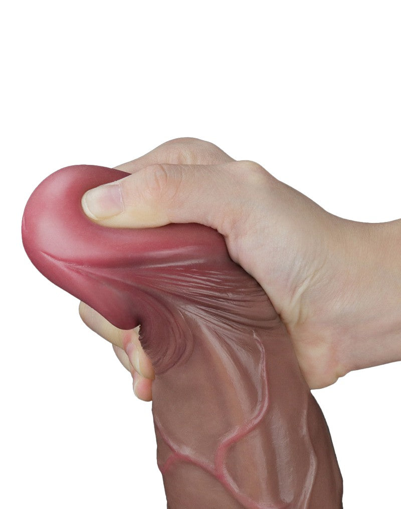 LoveToy - Zweischichtiger Silikon-Dildo 29.5 cm (Ø 5.5 cm) - Braun