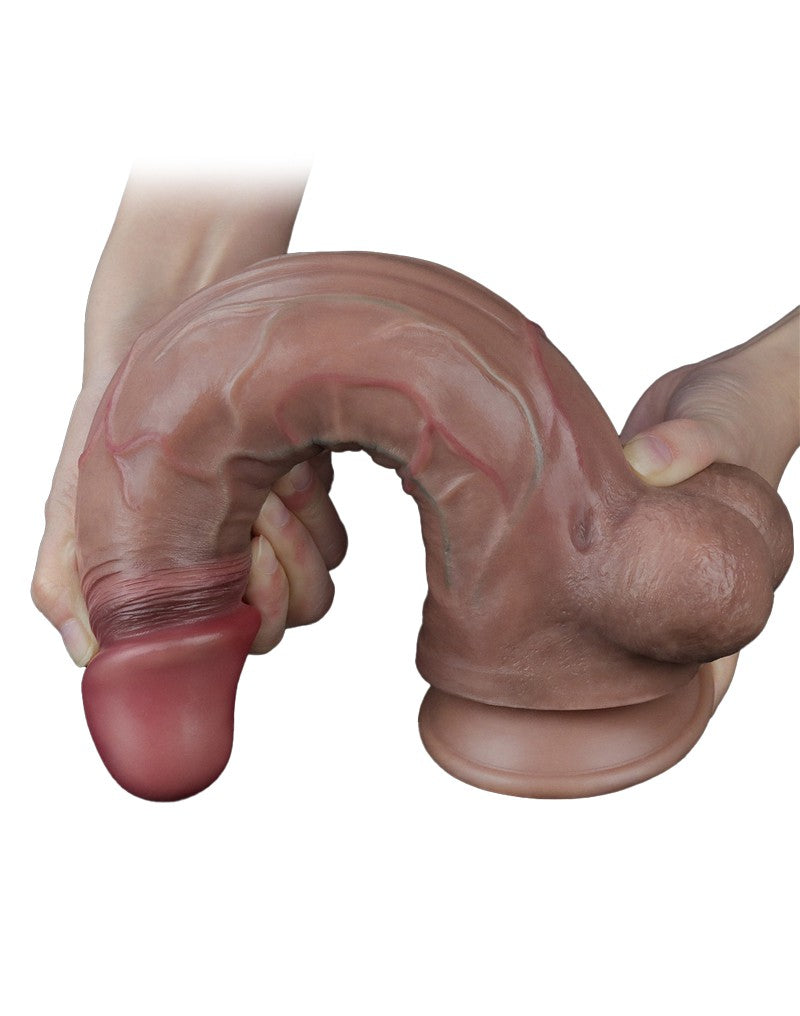 13: LoveToy - Zweischichtiger Silikon-Dildo 29.5 cm (Ø 5.5 cm) - Braun