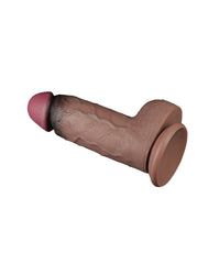 LoveToy - Zweischichtiger Silikon-Dildo XXL 24.6 cm (Ø 7 cm) - Braun