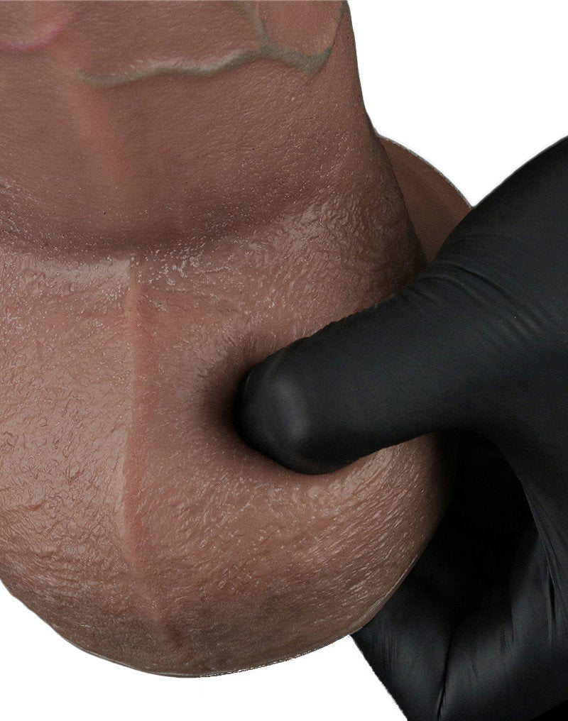 LoveToy - Zweischichtiger Silikon-Dildo XXL 24.6 cm (Ø 7 cm) - Braun